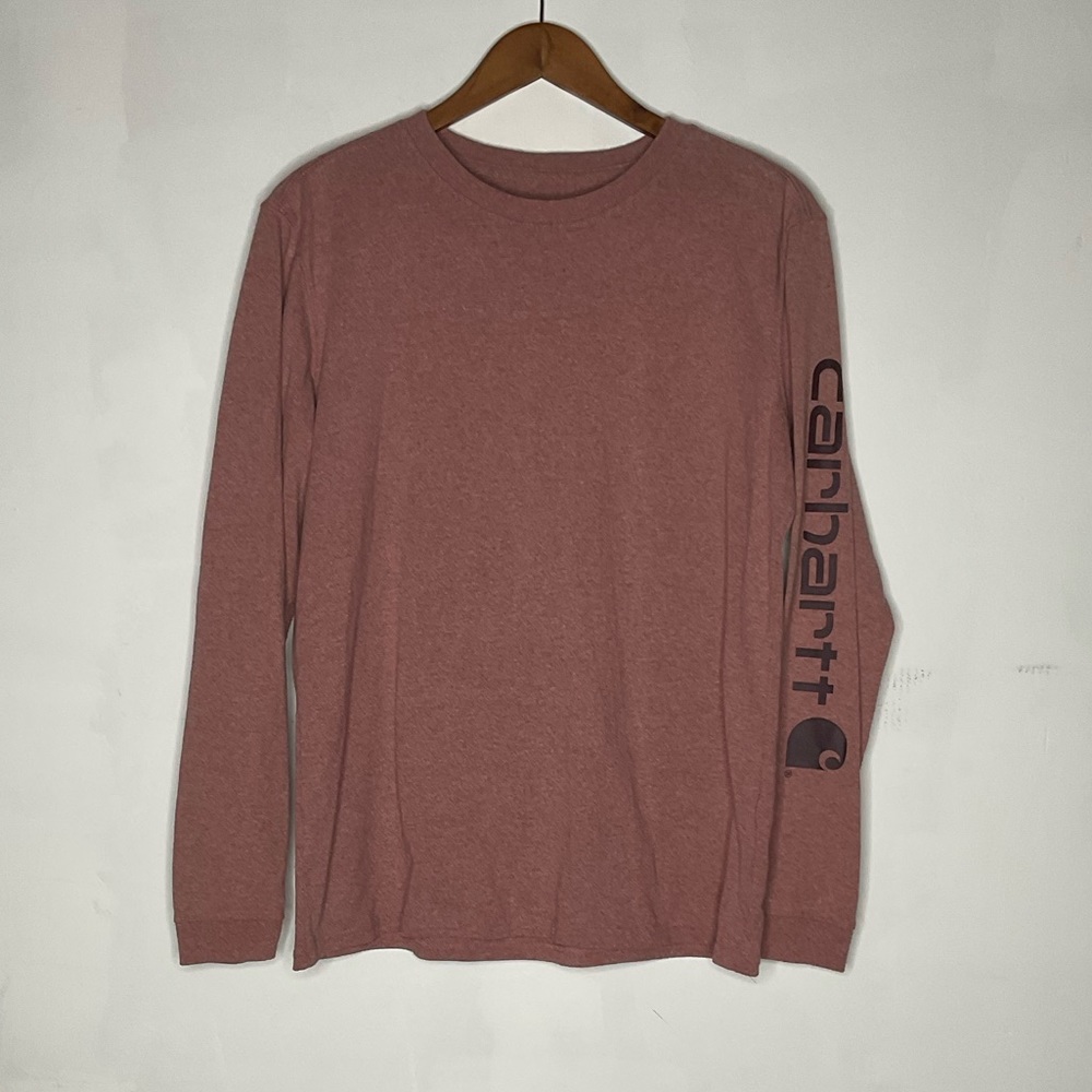 Carhartt Muted Red Crewneck Long Sleeve Tee Medium
